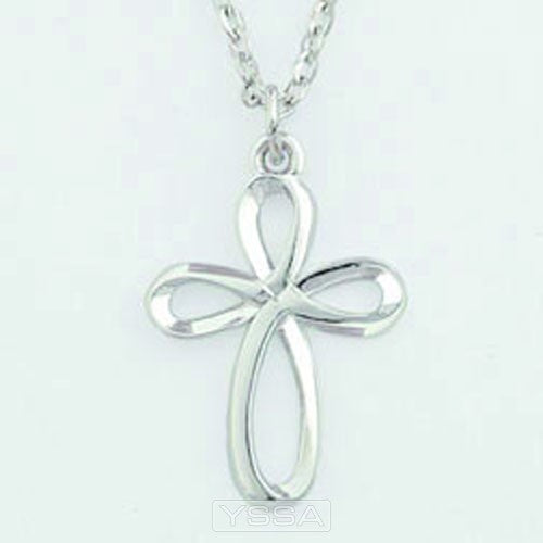 Cross Silver Ribbon
