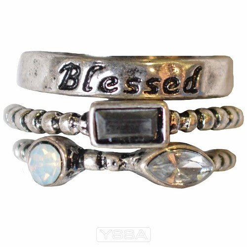 Blessed - Set of 3 rings - Size 6