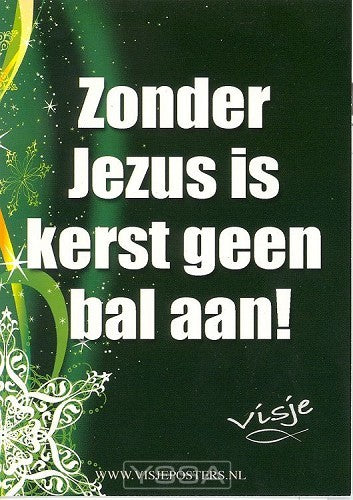Kaart visje kerst kleur zonder Jezus