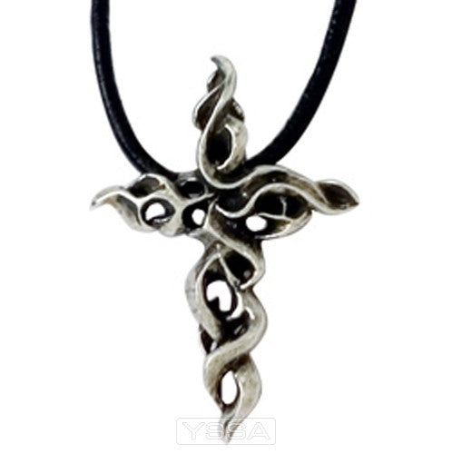 Flaming cross - Pewter pendant