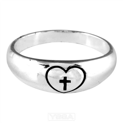 Heart with cross - Size 9 (19mm)