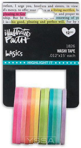 Highlight it Washi tape - 3 mm- 12 rolls