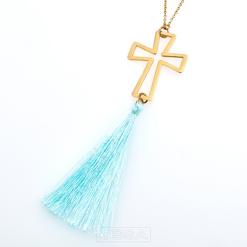 Cross with cotton tassel
