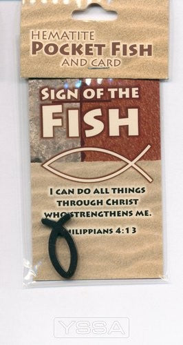 Fish - Hematite Pocket fish & Card