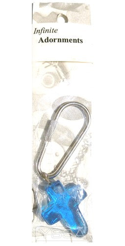 Keyring glas 30mm blauw
