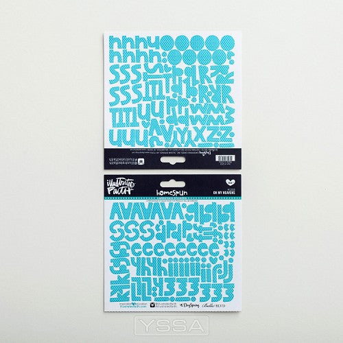 Sky blue - Cardstock stickers alphabet
