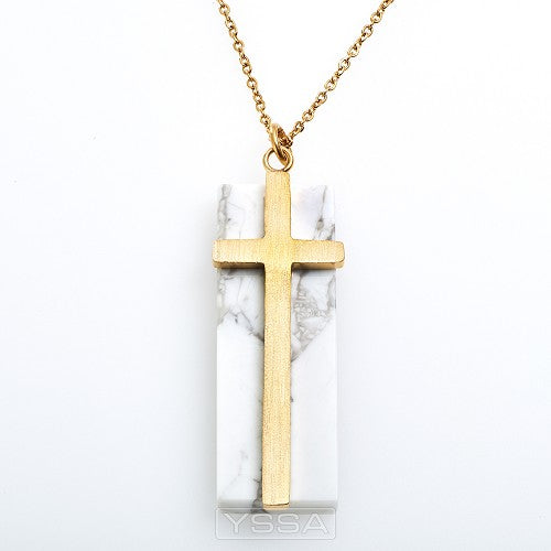 Cross on marble stone tab