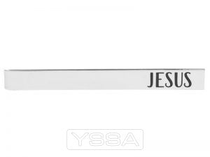 Tie bar etched Jesus silver