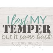 I lost my temper but it came back