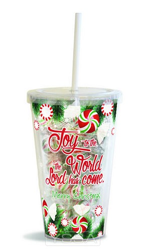 Joy to the World - Filled straw cup