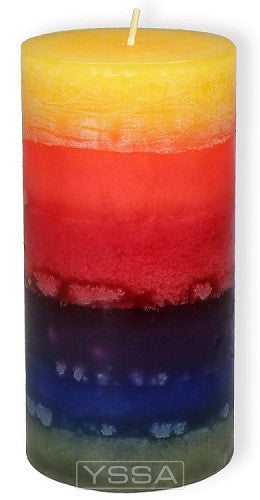 Regenboog kaars 15cm