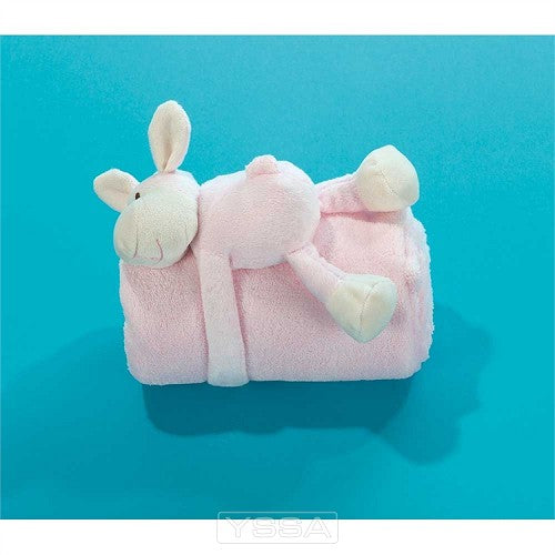 Lamb - 18 cm - Pink 76 x 100 cm blanket